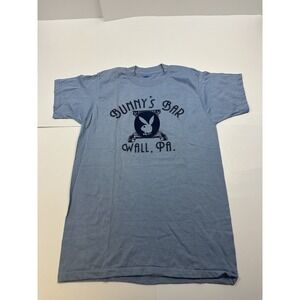 Vintage 80s Bunny's Bar Playboy Shirt Mens Large Bunny Logo Made in USA Wall PA